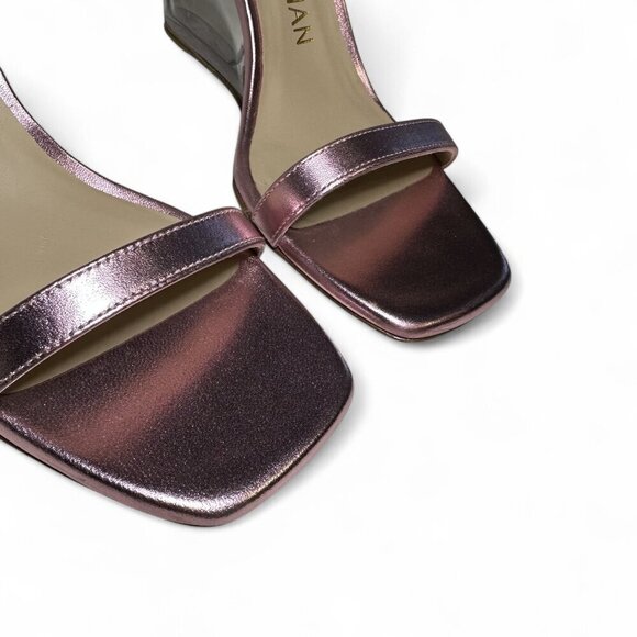 Stuart Weitzman NudistLucite 85 Wedge Heel Women's 38.5 EU, 8 B US Pink - Picture 5 of 14